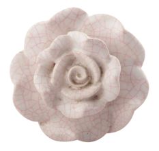 White And Pink Big Rose Crackle Ceramic Dresser Knobs
